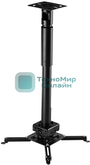 Универсальный потолочный комплект Wize Pro PRG47A состоящий из крепления с микро регулировкой+штанги 60-120 см +площадки к потолку для проектора,макс.расст. между крепеж.отверстиями 537 мм,наклон +/- 15°,поворот +/- 8°,вращение 360°,до 32 кг,черный