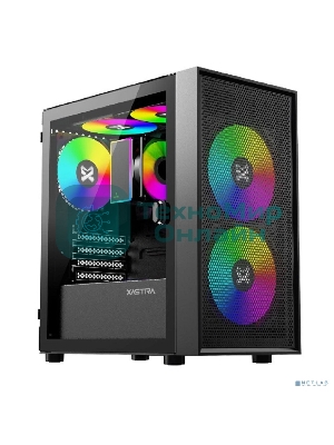 Компьютерный корпус XASTRA A305M 3ARGb Black mATX/Mesh/tempered glass/2x140мм + 1x120мм ARGb PWM fans/Door/ A305M-2FC14A-1FC12A-D