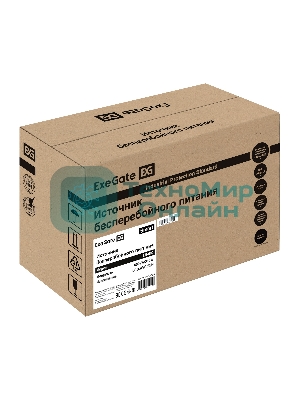 ИБП ExeGate Smart LB-600.LCD.AVR.2SH (600VA/360W, LCD, AVR, 2*Schuko, батарея 12V 7.2Ah, Black)