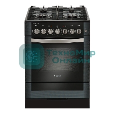 Плита комбинированная Gefest ПГЭ 6502-02 0044 черный, конфорок 4 газовых, духовка 55 л, 60 см x 85 см x 60 см