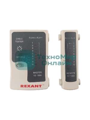 Тестер кабеля Rexant RJ-45+RJ-11 468