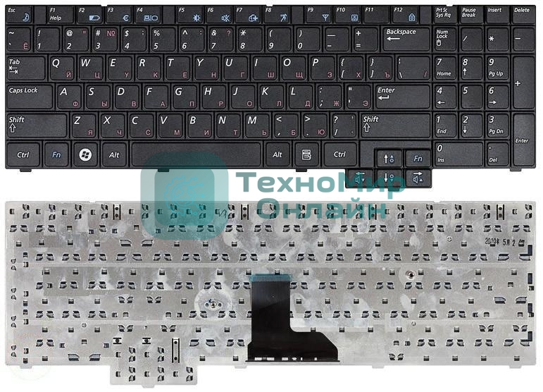 Клавиатура для ноутбука Samsung R519 R528 R530 R540 R618 R620 R525 R719 RV510 RV508 черная