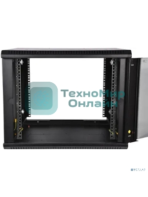 Шкаф телеком. настенный разборный 9U (600х350) дверь стекло, черный (ШРН-Э-9.350-9005)