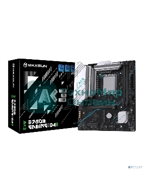 Материнская плата Maxsun MS-B760M GAMING WIFI ACE D4 II (Socket 1700, mATX, 2*DDR4(64b), DP/HDMI, 3*SATA3, 2*M.2, 1xPCI-E x16 /1xPCI-E x1, 2*USB 2.0, 4*USB 3.2 GEN1, LAN 1*1G,  Bluetooth, Wi-Fi 802.11ax, RTL)