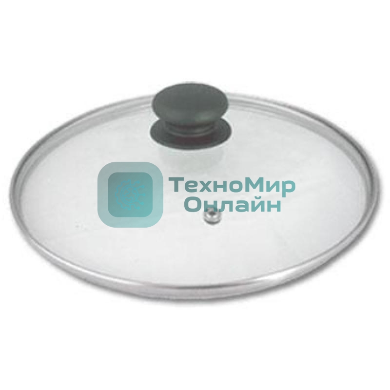 Крышка стеклян. TimA 4718 с ручкой с металл/обод 18 см низ