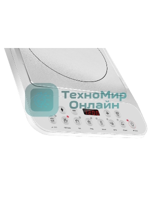 Плита настольная электрическая Centek CT-1517 белый, 2 кВт, индукция, конфорки - 1, стеклокерамика, сенсор