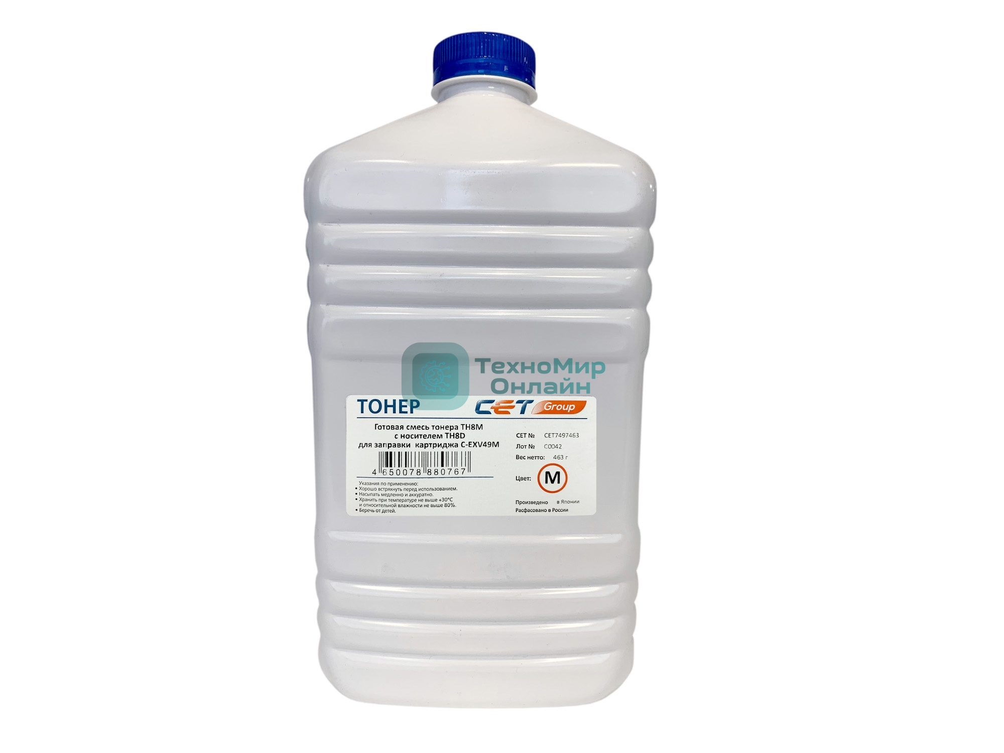 Тонер CET TF8M/TF8D CET7497463 пурпурный бутылка 463гр. (в компл.:девелопер) для принтера Canon C3325i/3330i/3320