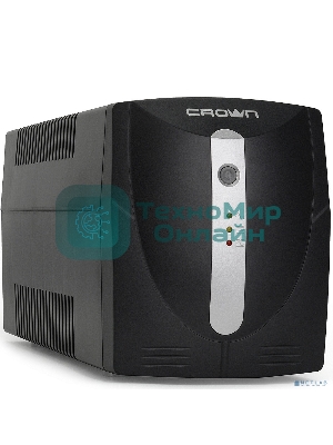 Источник бесперебойного питания Crown CMU-1000X (1000VA/600w; Off-Line; 2 х Euro с резервным питанием и фильтрацией; 12V7AH х 2; Металл)