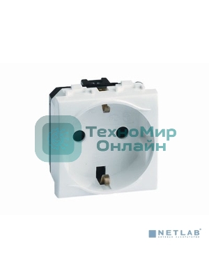 Розетка 1-м СП Brava 2мод. защ. шторки с заземл. красн. ДКС 76482R