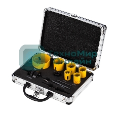 Набор коронок Kranz Bimetal (20, 22, 25, 30, 35, 60), 11 предметов, металлический кейс