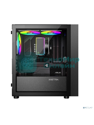 Компьютерный корпус XASTRA A305M 3ARGb Black mATX/Mesh/tempered glass/2x140мм + 1x120мм ARGb PWM fans/Door/ A305M-2FC14A-1FC12A-D