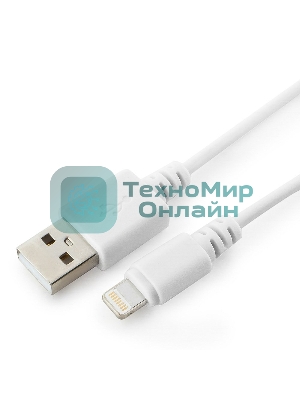 Кабель USB Cablexpert CC-USB-AP2MWP AM/Apple, для iPhone5/6 Lightning, 1м, белый, пакет