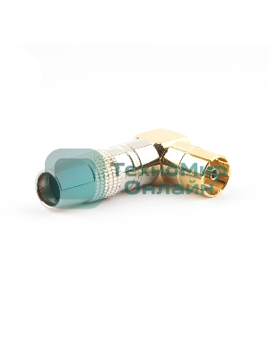 Разъем Cablexpert TVPL-08,TV (мама) позолоченный, латунь OD8.5, 90 градусов, блистер