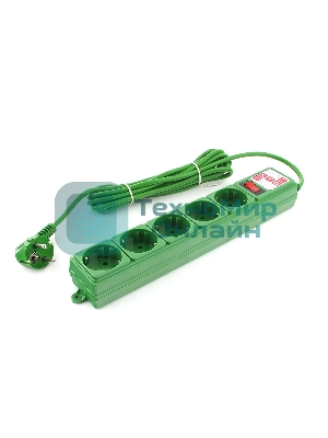 Фильтр-удл. Power Cube PC 3м 5р, зел. 10А/2,2кВт