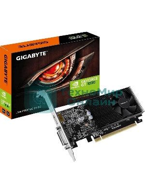 Видеокарта Gigabyte GV-N1030D4-2GL NVidia GeForce GT 1030, 2Gb DDR4/64-bit, PCI-Ex16 3.0, DVI-Dx1, HDMI2.0bx1, LP, 2-slot cooler, Retail