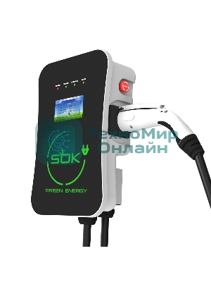 Зарядная станция S'OK Green Energy M3W Series Wallbox EV Charger SM3W10732542-5, 1-phase, 7kw (32a/220v), ocpp 1.6j, ip54, кабель 5м