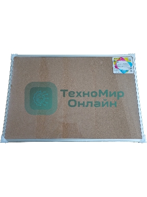 Доска офисная 654005-02 пробковая, 60х90см, 1 секция, 1 рабочая поверхность, алюминиевая рамка, карт