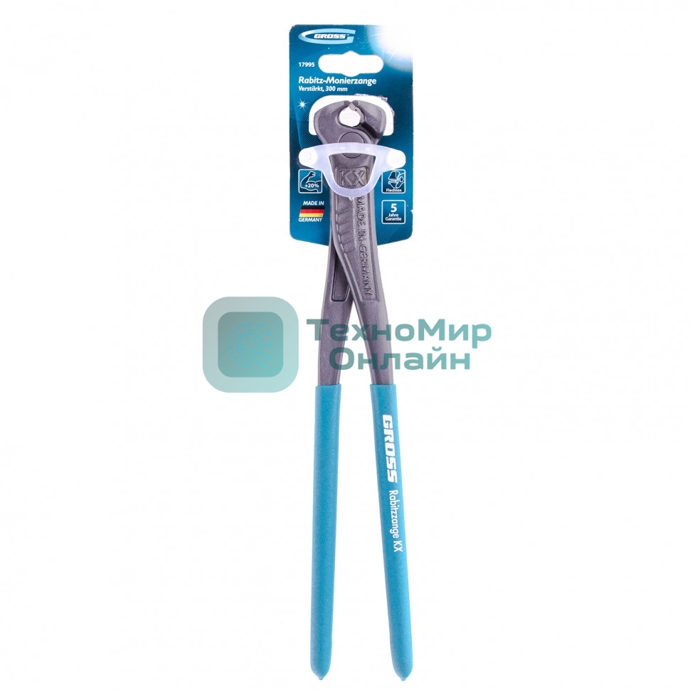 Клещи торцевые, усиленные, обливные рукоятки, 300 мм Gross