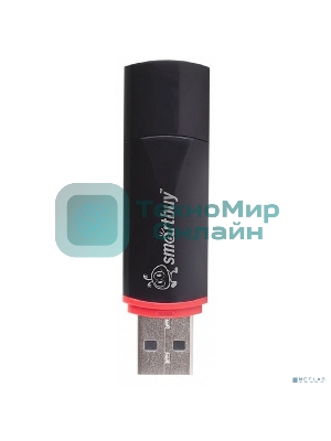 Флешка USB Smartbuy Crown black (SB4GBCRW-K), 4Gb, USB 2.0, R/W 25/15, черный/красный