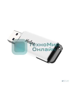 Флешка USB Netac U185 (NT03U185N-064G-20WH), 64Gb, USB 2.0, R/W 25/10, белый/серый