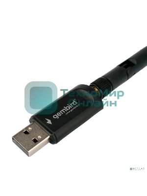 Сетевой адаптер Wi-Fi+Bluetooth Gembird WNP-UA-019, двухдиапазонный с антенной, 600Мбит, USB, 802.11b/a/g/n/a