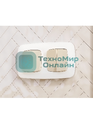 Комплект механизма 2-клавишного перекрестного выключателя 10A-250V OMEGA Бежевый матовый QUANT (OP3230, VM125) MO323030