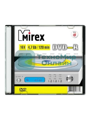 Диск DVD-R Mirex 4.7 Gb, 16x, Slim Case (1), (1/200)