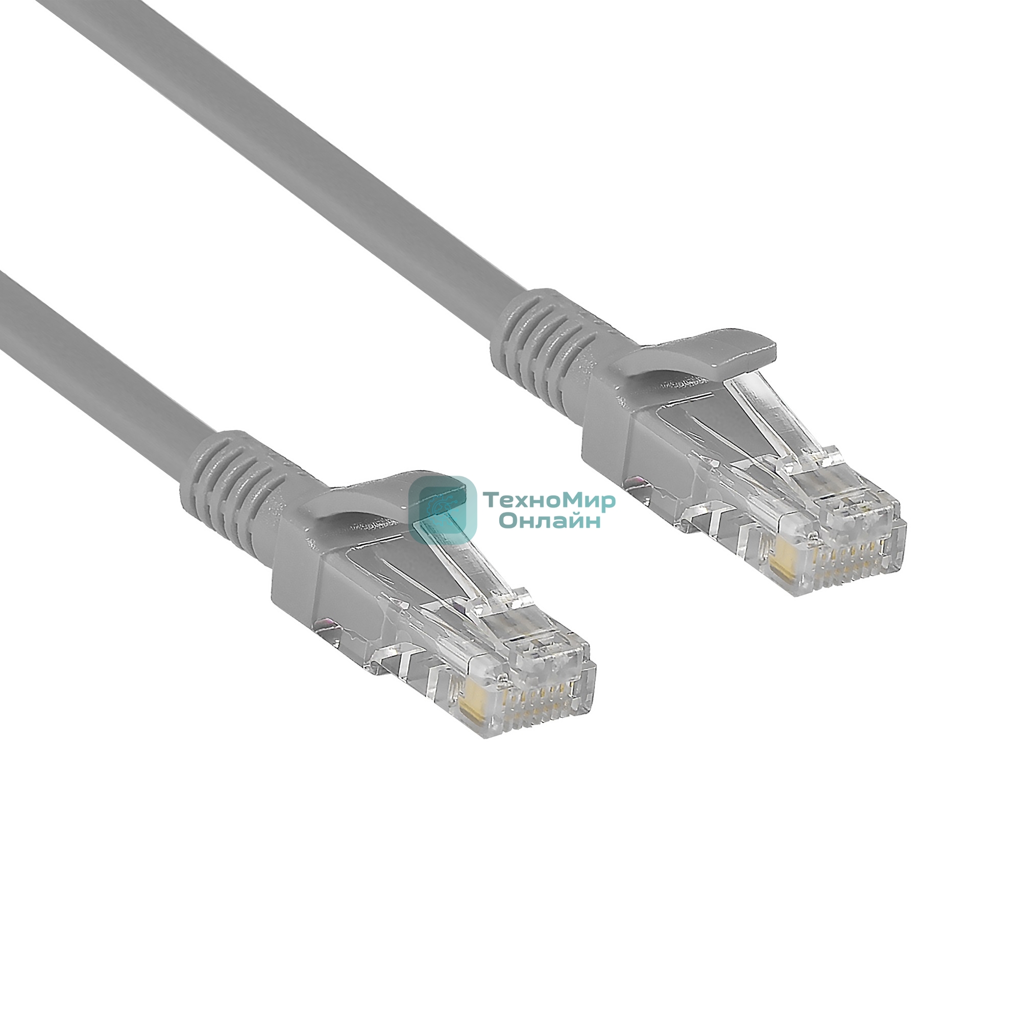 Патч-корд ExeGate UTP-RJ45-RJ45-5e-CU-0,5M-GY, UTP, cat.5e, 0.5м, медь, серый
