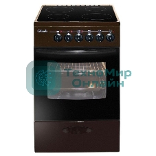 Плита электрическая Лысьва EF4011MK00 коричневый, конфорок 4 электрических, духовка 57 л, 50 см x 84 см x 60 см (без крышки)