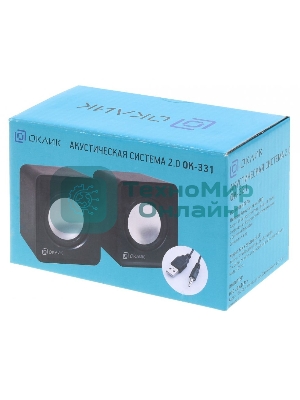 Акустическая система Oklick OK-331 2.0 черный 6Вт
