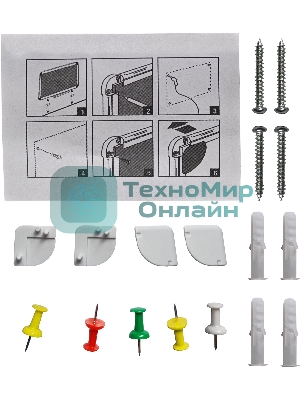 Доска офисная 654005-02 пробковая, 60х90см, 1 секция, 1 рабочая поверхность, алюминиевая рамка, карт