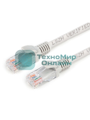 Патч-корд LSZH UTP Cablexpert PP31-5M cat.5e, 5м, литой, многожильный, серый