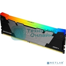 Оперативная память Kingston Fury Renegade, DDR4, 64Gb (2x32GB), 3200MHz, CL16, DIMM, радиатор, RGB, серебристый/черный