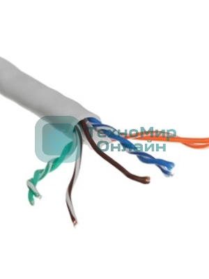 Кабель Cablexpert UPC-6055-4-CU, UTP indoor 4x2x0.55, медный, кат.6, однож., 305м, coil, серый