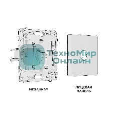 Комплект механизма TV розетки оконечной ALFA Шампань 50-870 MHz 1dB QUANT (AP6130, VM202) MA613010