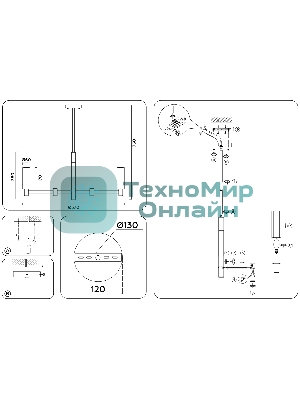 Люстра Ambrella light LH55501/6 SN/BK/CL сатин никель/черный/прозрачный E14*6 max 40W D570*760
