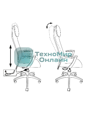 Кресло Бюрократ KB-8/DG/TW-12 TW-04 TW-12 серый, сетка