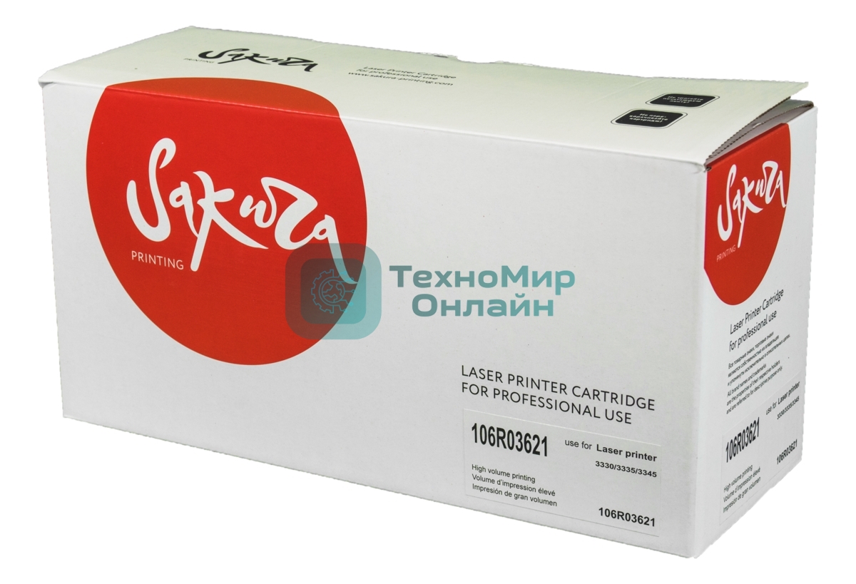 Картридж лазерный Sakura 106R03621 для Xerox WorkCentre 3335/3345, черный, 8500 к.