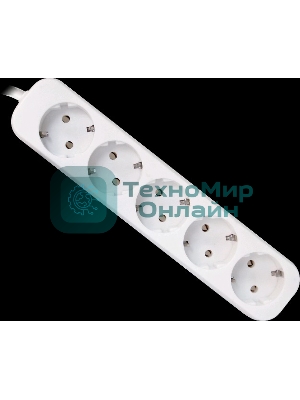 Удлинитель Defender E518 белый 1.8 м, 5 розеток 