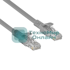Патч-корд Exegate UTP-RJ45-RJ45-5e-CU-1,5M-GY, UTP, cat.5e, 1.5м, медь, серый