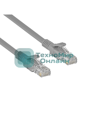 Патч-корд Exegate UTP-RJ45-RJ45-5e-CU-1,5M-GY, UTP, cat.5e, 1.5м, медь, серый