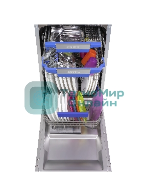 Встраиваемая посудомоечная машина Maunfeld MLP-08IMR, белый/черный, 44.5 см, 10 компл., 47 дБ, класс A++