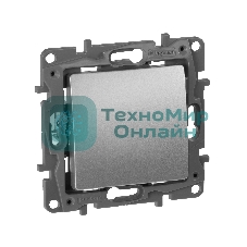 Переключатель одноклавишный, автоматические клеммы, Etika, 10AX, 250 В~, алюминий