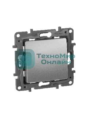 Переключатель одноклавишный, автоматические клеммы, Etika, 10AX, 250 В~, алюминий