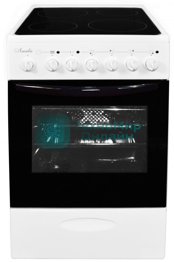 Плита электрическая Лысьва EF4006MK00 белый, конфорок 4 электрических, духовка 57 л, 50 см x 84 см x 60 см (без крышки)