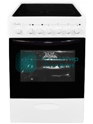 Плита электрическая Лысьва EF4006MK00 белый, конфорок 4 электрических, духовка 57 л, 50 см x 84 см x 60 см (без крышки)