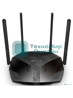 Роутер Mercusys MR70X AX1800 Dual-Band WiFi 6 Router, 574 Mbps at 2.4 GHz + 1201 Mbps at 5 GHz,4× Fixed External Antennas, 3× Gigabit LAN Ports, 1× Gigabit WAN Port, 1024-QAM, OFDMA, Router/Access Point Mode, MU-MIMO, WPA3, TWT, BSS Color