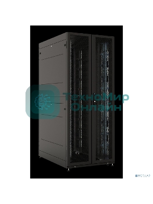 Шкаф серверный ПРОФ напольный 42U (800 1200) двери двойные перф. 2 шт., черный, в сборе