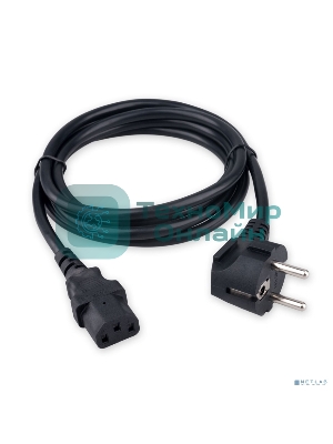 Кабель питания Гарнизон GPC-186-1-1.8M, Schuko-C13, 3x1.0 мм2, 16A, CCA, с заземлением, 1.8 м, черный, пакет