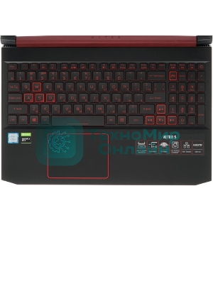 Клавиатура для ноутбука Acer Nitro 5 AN515-54 черная с красной подсветкой (красная подложка)